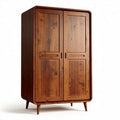 Armoire en bois de pin couleur châtaignier avec portes battantes 100 x 60 x 180cm