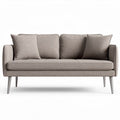 Canapé en tissu beige avec coussins décoratifs trois places dimensions 200 x 90 x 80cm